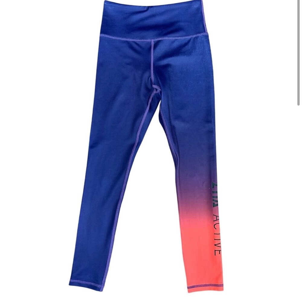 ZYIA Sz 2 or XS Purple Pink Ombre High Rise Athletic Workout Women's Leggings